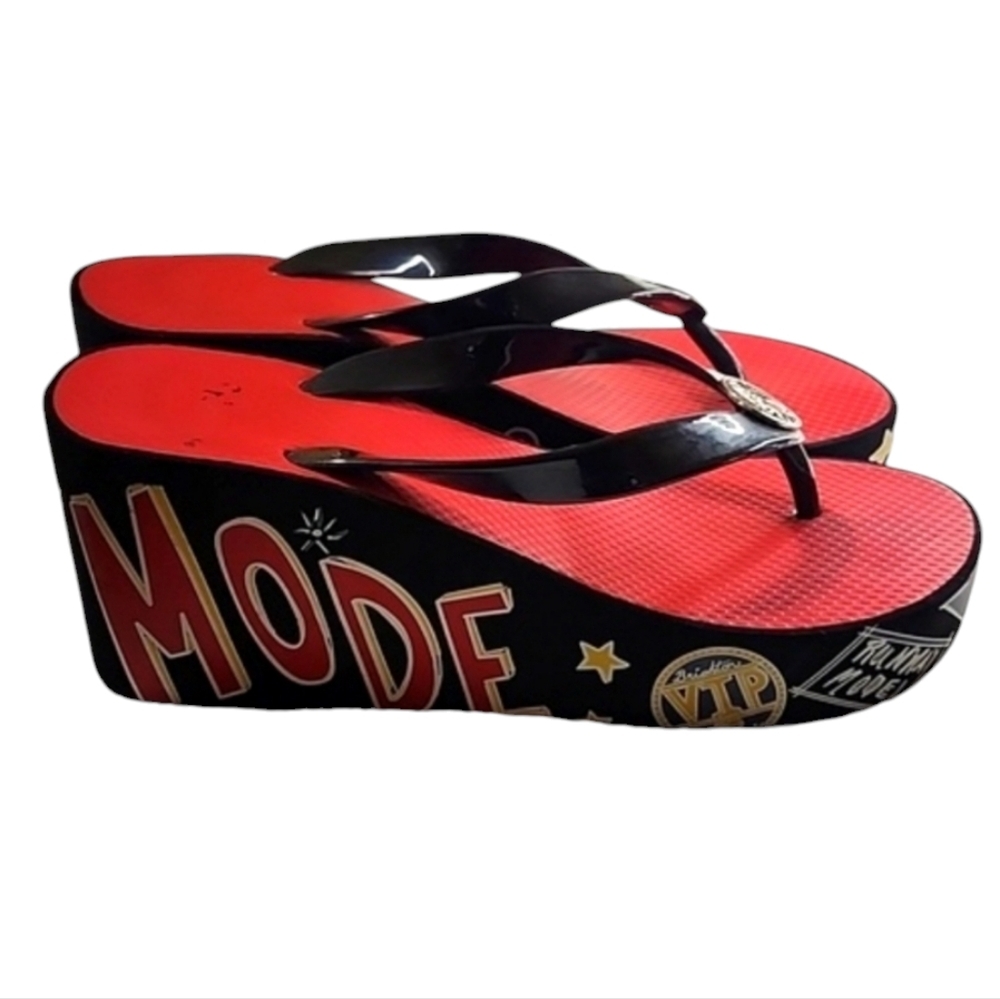Brighton Walking Shoes Glam Mode Platform‎ Wedge Sandals Womens Size 8